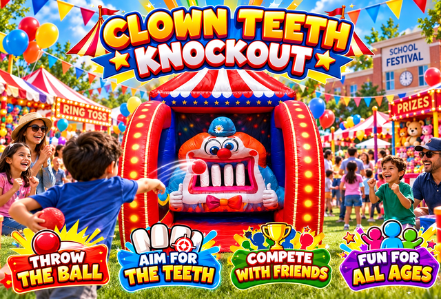 Clown Tooth Knockout Carnival Game 