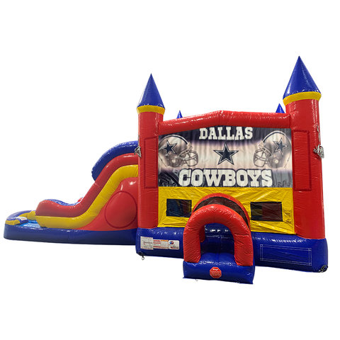 Dallas Cowboys Double Lane Water Slide with Bounce House