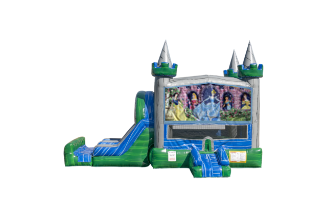 Disney Princess Emerald combo Double Lane Wet/Dry with Bounce House