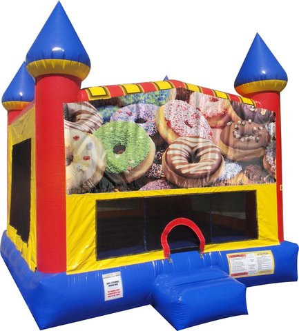 Donuts Inflatable Bounce house with Basketball Goal