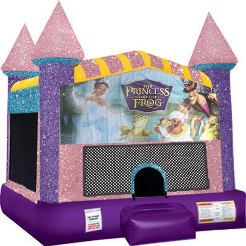 Princess and the frog Inflatable Bounce house with Basketball Goal Pink