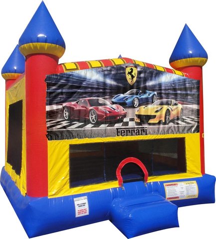 Ferrari Inflatable bounce house with Basketball Goal