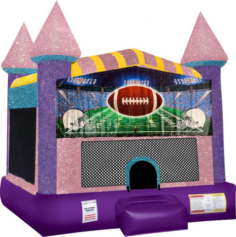 Football Inflatable bounce house with Basketball Goal Pink
