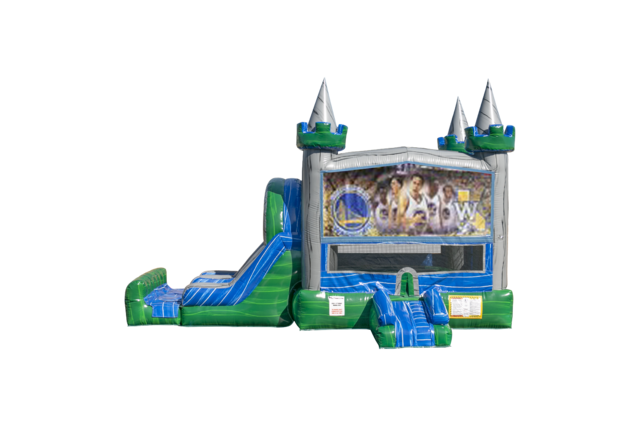 Golden State Warriors Emerald combo Double Lane Wet/Dry with Bounce House