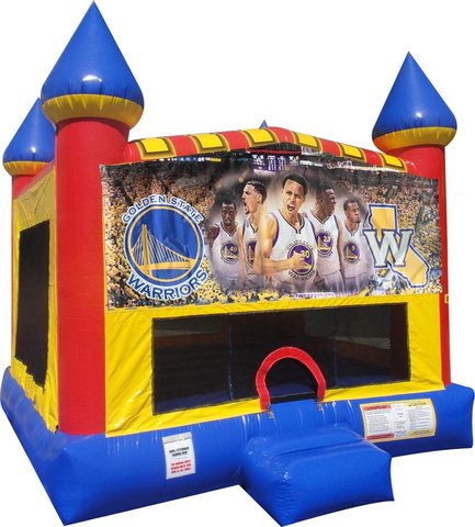 Golden State Warriors Inflatable bounce house with Basketball Goal