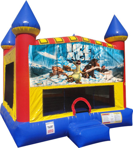 Ice Age Inflatable bounce house with Basketball Goal