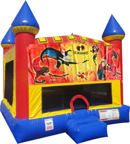 Incredibles Inflatable bounce house with Basketball Goal