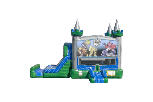 Transformers combo Double Lane Wet/Dry with Bounce House