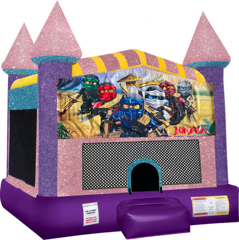 LEGO Ninjago Inflatable bounce house with Basketball Goal Pink