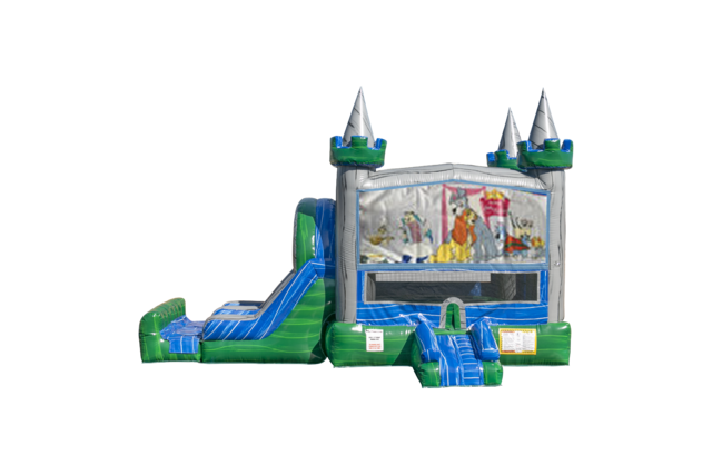 Lady and The Tramp Emerald combo Double Lane Wet/Dry with Bounce House