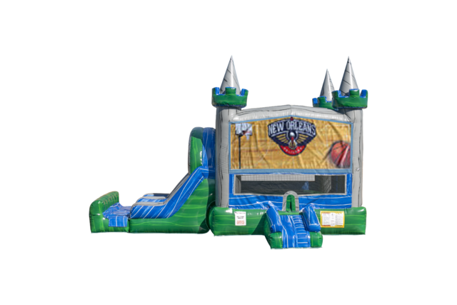 New Orleans Pelicans Emerald combo Double Lane Wet/Dry with Bounce House