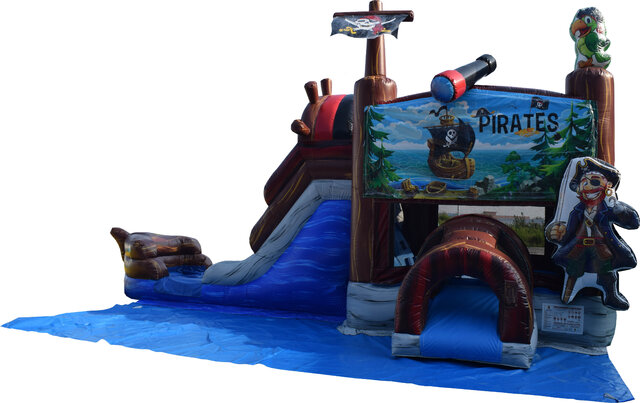 1-Pirates 3 in 1 combo water/dry slide