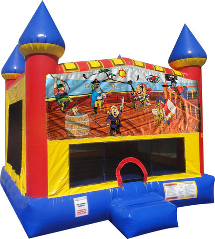 Pirates Inflatable bounce house with Basketball Goal