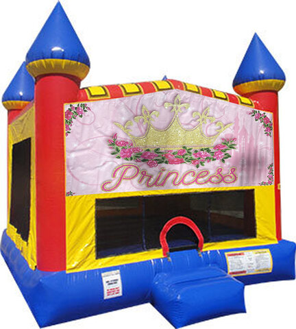 Princess Inflatable Bounce house with Basketball Goal