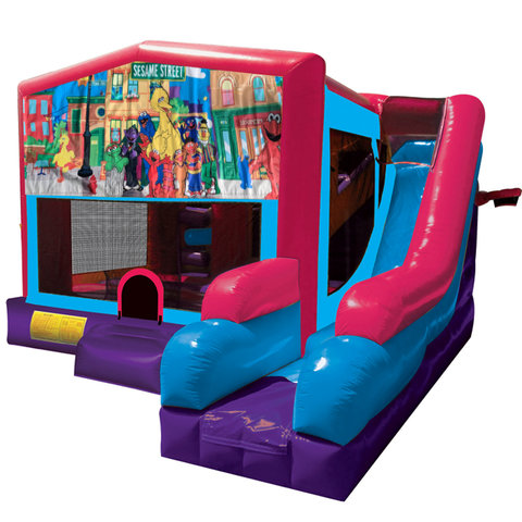Sesame Street. Inflatable Pink Combo 7in1 Bounce House