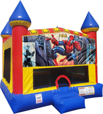 Spiderman Inflatable bounce house with Basketball Goal
