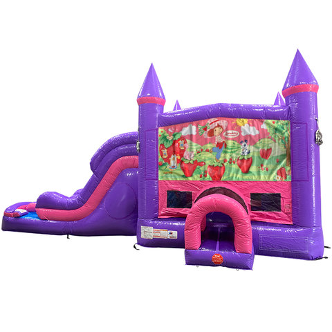 Strawberry Shortcake Dream Double Lane Wet/Dry Slide with Bounce House