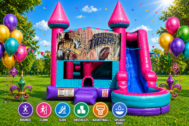 Tigers Inflatable Pink Combo 7in1