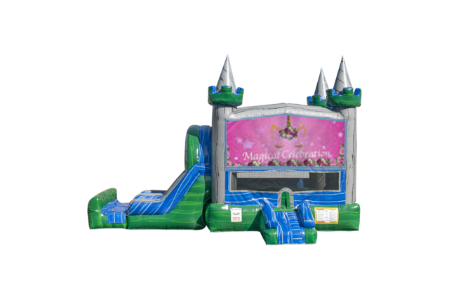 Unicorn Magical combo Double Lane Wet/Dry with Bounce House