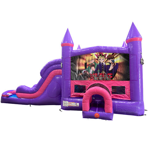 Yu-Gi-Oh Dream Double Lane Wet/Dry Slide with Bounce House