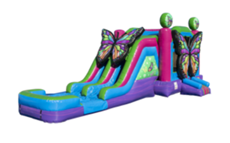 1-Butterfly 3 in 1 water slide/Dry slide combo Bounce House rental
