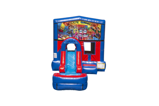 Happy Birthday Kids Ez front slide bounce house combo