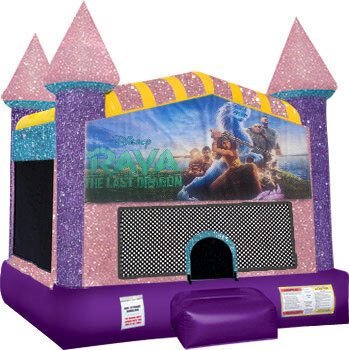 Raya Inflatable bounce house with Basketball Goal Pink