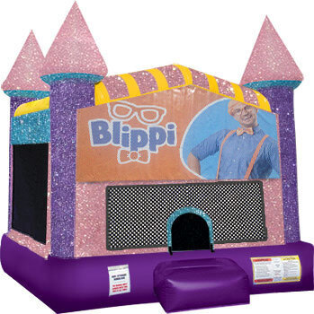 Blippi - Inflatable bounce house with Basketball Goal Pink