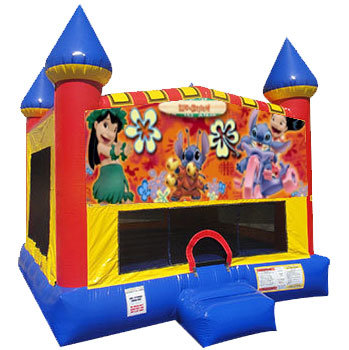 Lilo & Stitch Inflatable bounce house with Basketball Goal