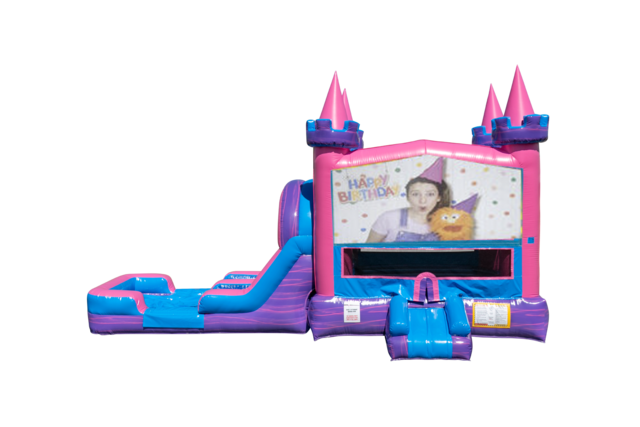 Ms Rachel Lucky princess combo Double Lane Wet/Dry with Bounce House 