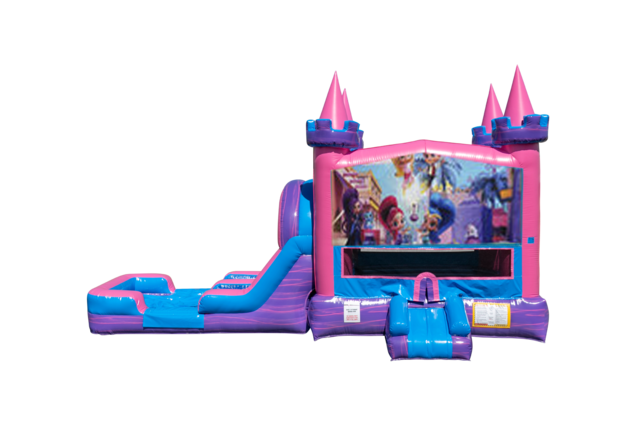 Shimmer and Shine Lucky princess combo Double Lane Wet/Dry with Bounce House 