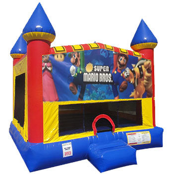 Super Mario Brothers Inflatable bounce house with Basketball Goal