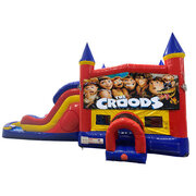 The Croods Double Lane Dry Slide with Bounce House