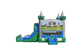 Baseball Emerald combo Double Lane Wet/Dry with Bounce House