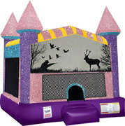 Hunting Inflatable bounce house with Basketball Goal Pink