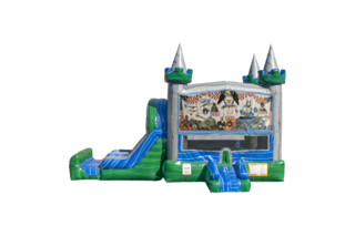 Armed Forces Emerald combo Double Lane Wet/Dry with Bounce House