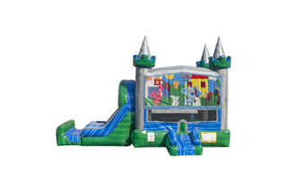 Blues Clues Emerald combo Double Lane Wet/Dry with Bounce House
