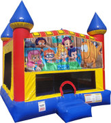 Bubble Guppies bounce house with Basketball Goal