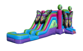 1-Butterfly 3 in 1 water slide/Dry slide combo Bounce House rental