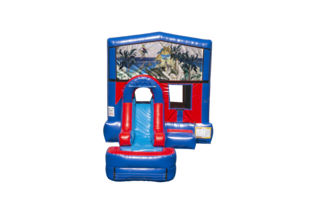 Dinosaurs Ez front slide bounce house combo