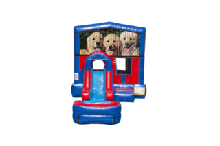 Dogs Ez front slide bounce house combo