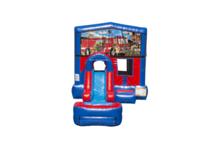 Firemen Ez front slide bounce house combo