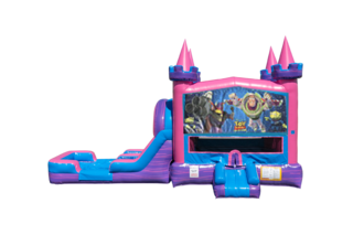 Buzz Lightyear Lucky princess combo Double Lane Wet/Dry with Bounce House 