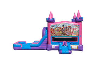 Candyland Lucky princess combo Double Lane Wet/Dry with Bounce House 