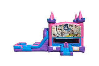 Cat in the Hat Lucky princess combo Double Lane Wet/Dry with Bounce House 