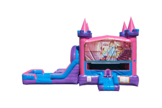 Cinderella Lucky princess combo Double Lane Wet/Dry with Bounce House 
