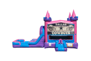 Dallas Cowboys Lucky princess combo Double Lane Wet/Dry with Bounce House 