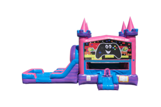 Game Controller Lucky princess combo Double Lane Wet/Dry with Bounce House 