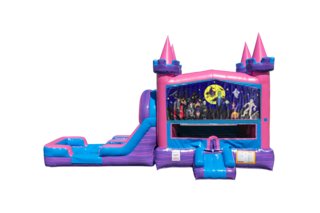 Halloween 2 Lucky princess combo Double Lane Wet/Dry with Bounce House 