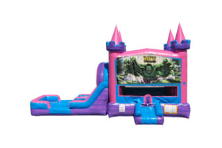 Hulk Lucky princess combo Double Lane Wet/Dry with Bounce House 
